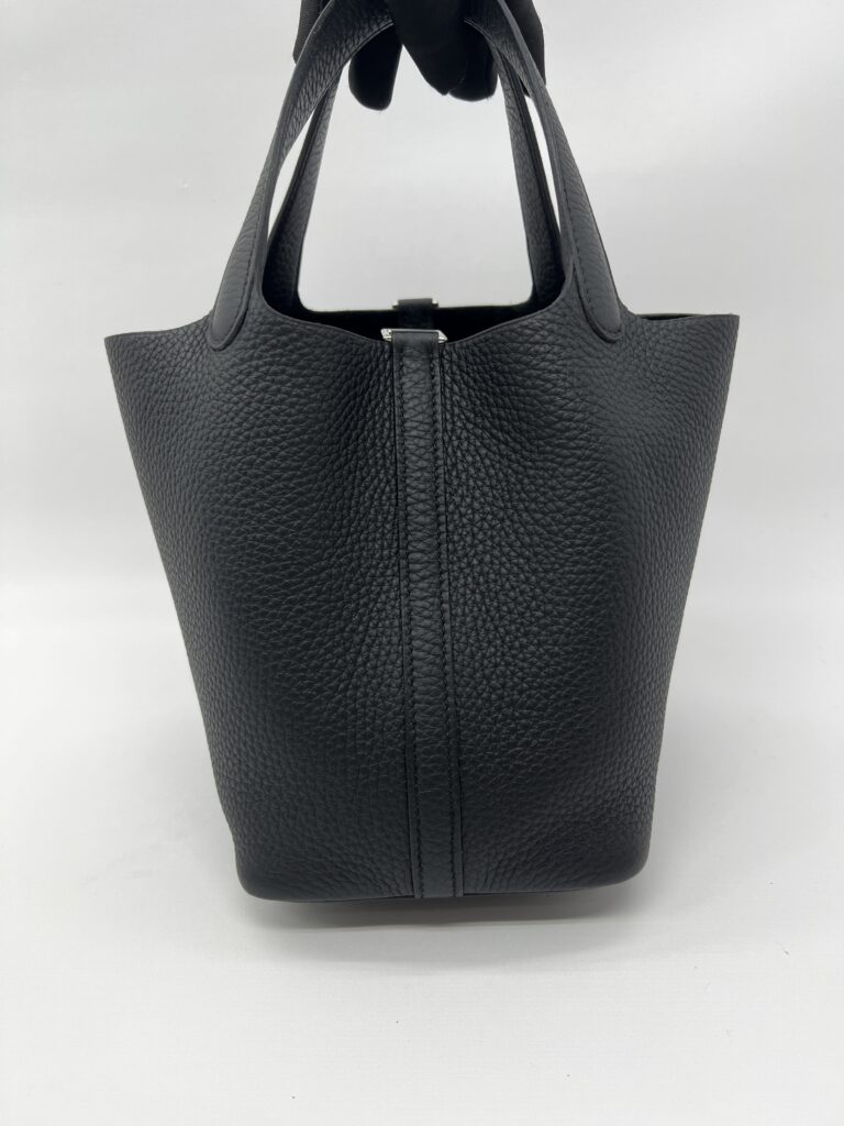Hermes Picotin 18 Clemence Noir PHW