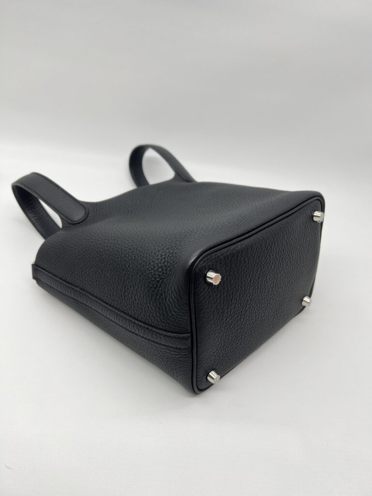 Hermes Picotin 18 Clemence Noir PHW