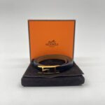 Hermes Bracelet Veau Chamonix Noir GHW