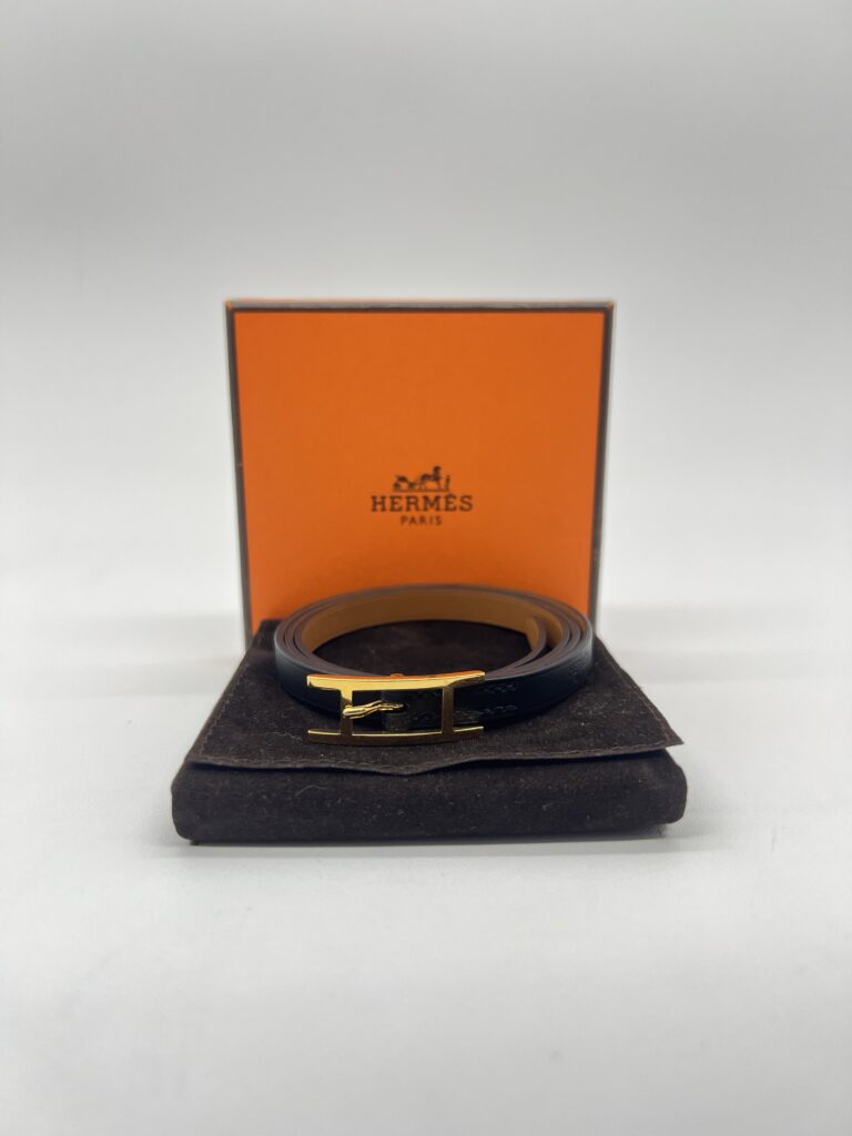 Hermes Bracelet Veau Chamonix Noir GHW