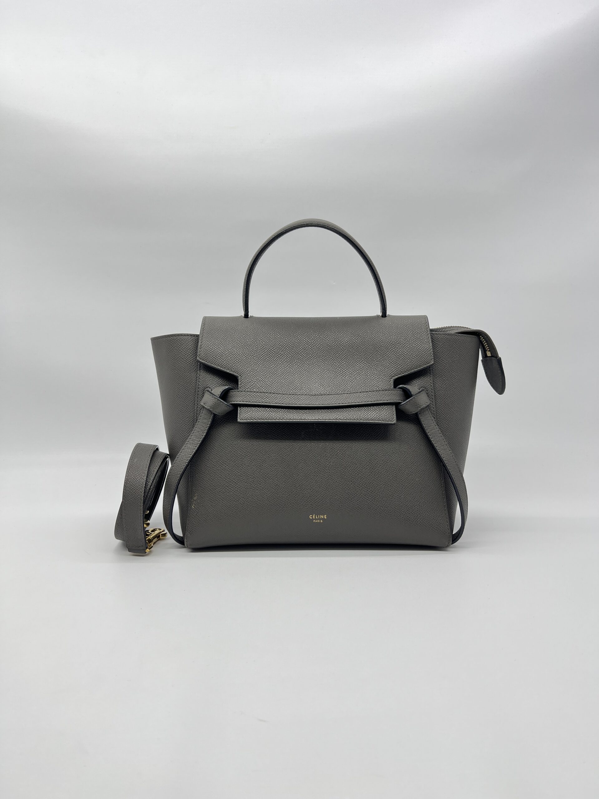 Celine Nano Belt Bag Grained Calfskin Darl Grey GHW