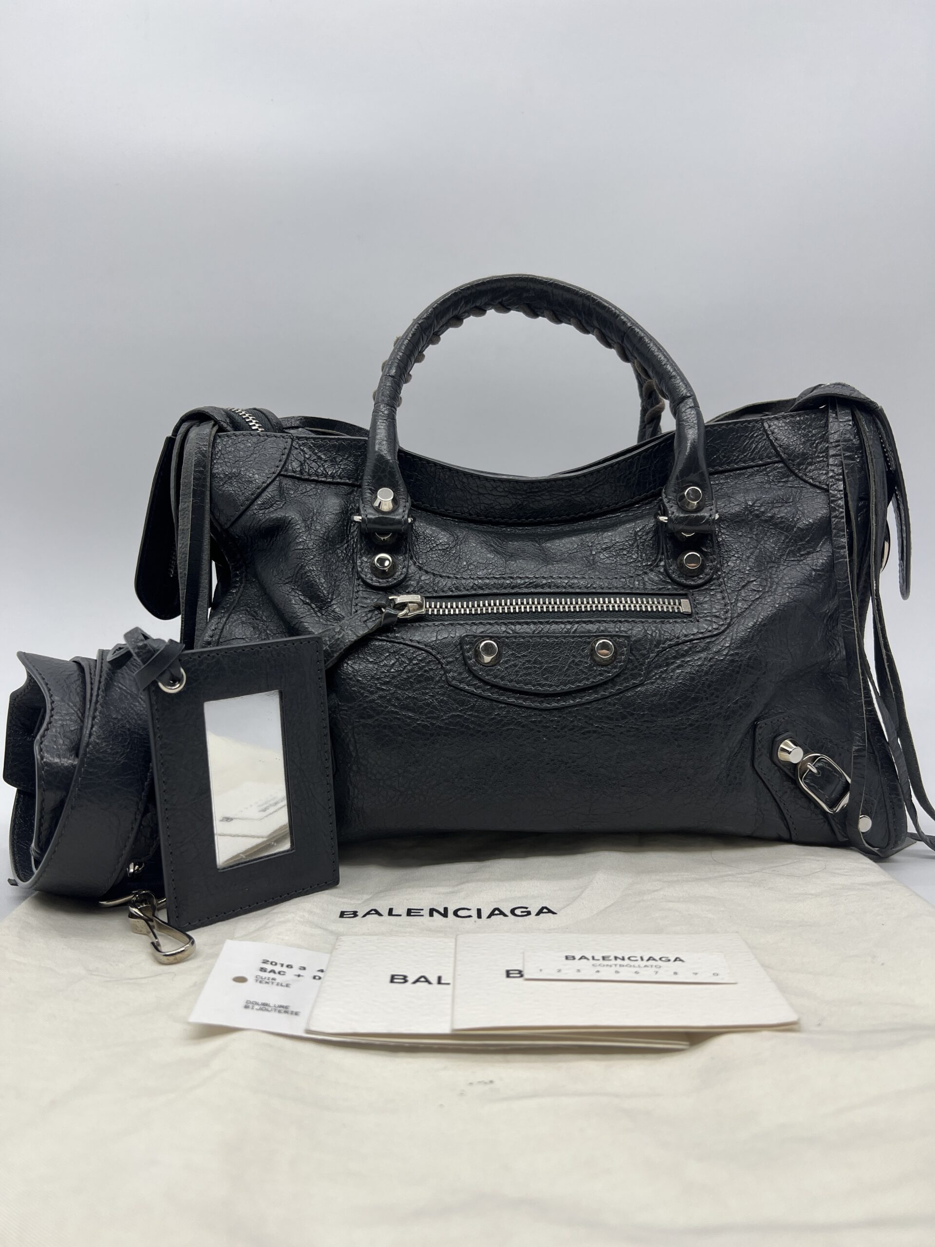 Balenciaga Small Classic City Agneau Dark Grey SHW