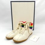 Gucci Bambi Rainbow Collar Terry High Top Leather White/Rainbow Wool
