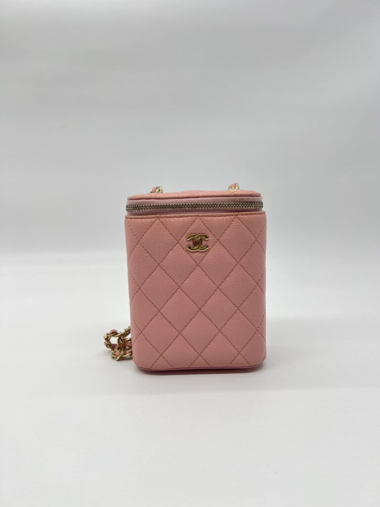 Chanel Vertical Vannity Case Caviar Pink GHW