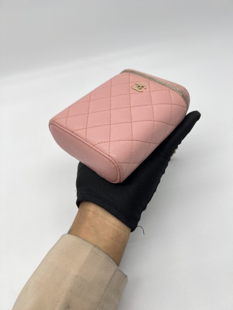 Chanel Vertical Vannity Case Caviar Pink GHW