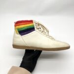 Gucci Bambi Rainbow Collar Terry High Top Leather White/Rainbow Wool
