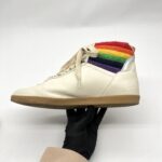 Gucci Bambi Rainbow Collar Terry High Top Leather White/Rainbow Wool