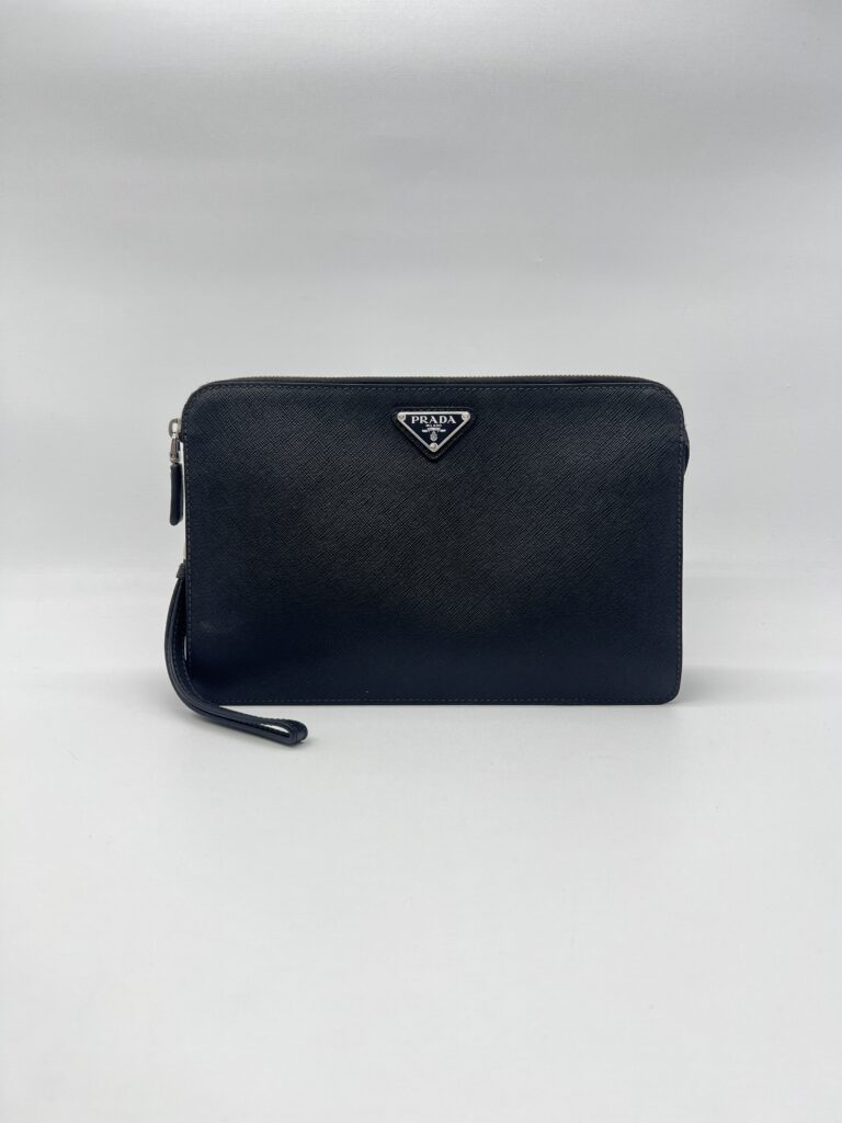 Prada Clutch Saffiano Black SHW