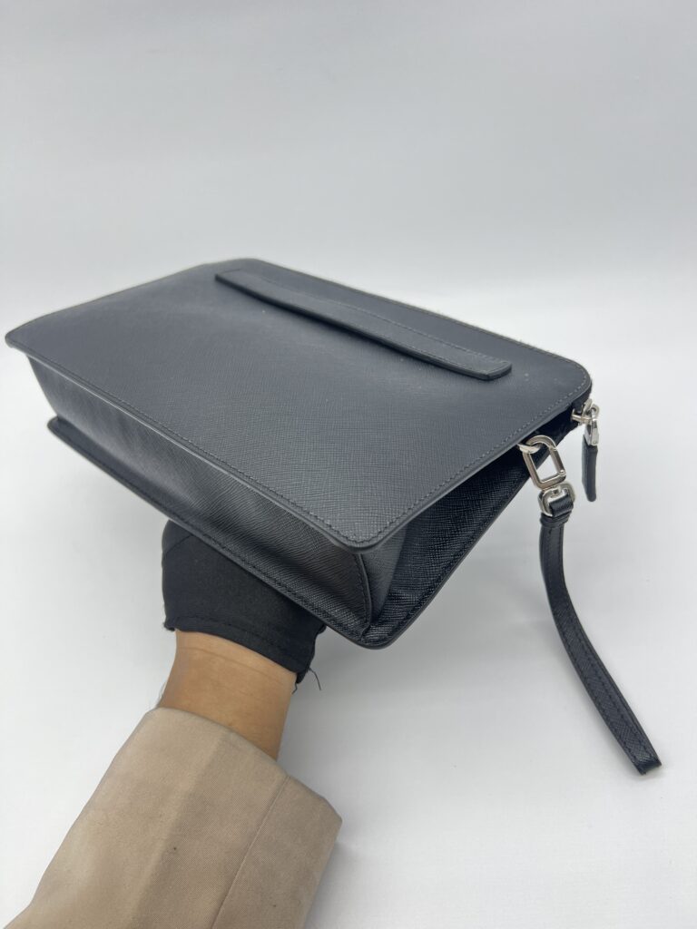 Prada Clutch Saffiano Black SHW