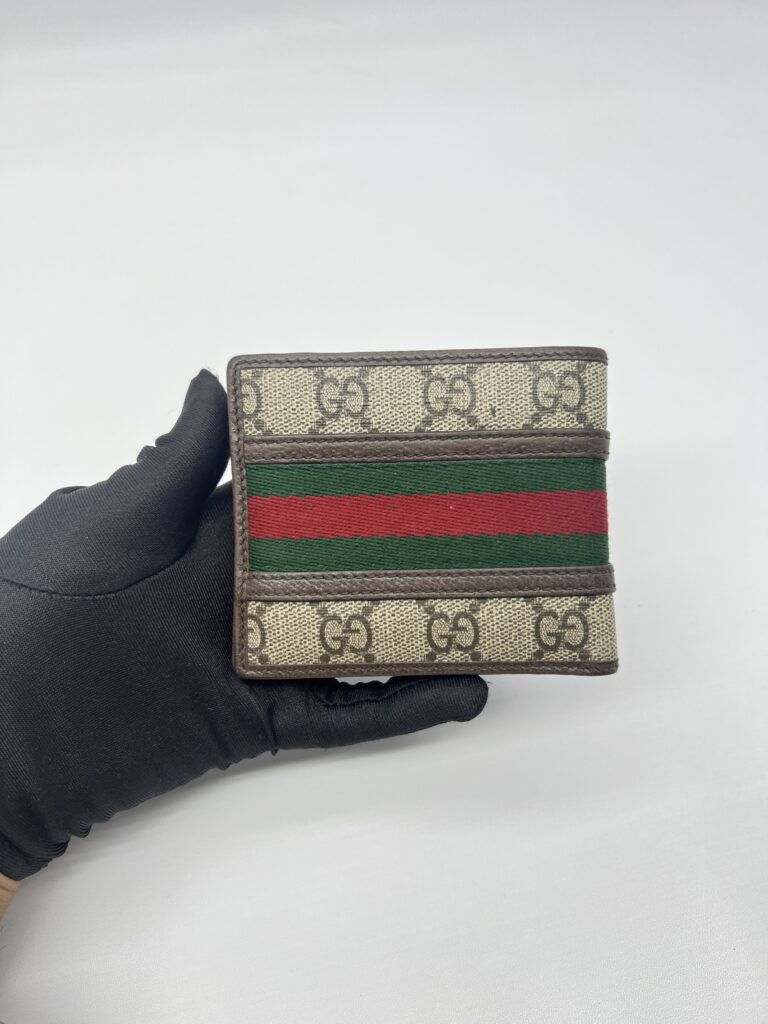 Gucci Ophidia Bifold Wallet GG Supreme Canvas Brown GHW