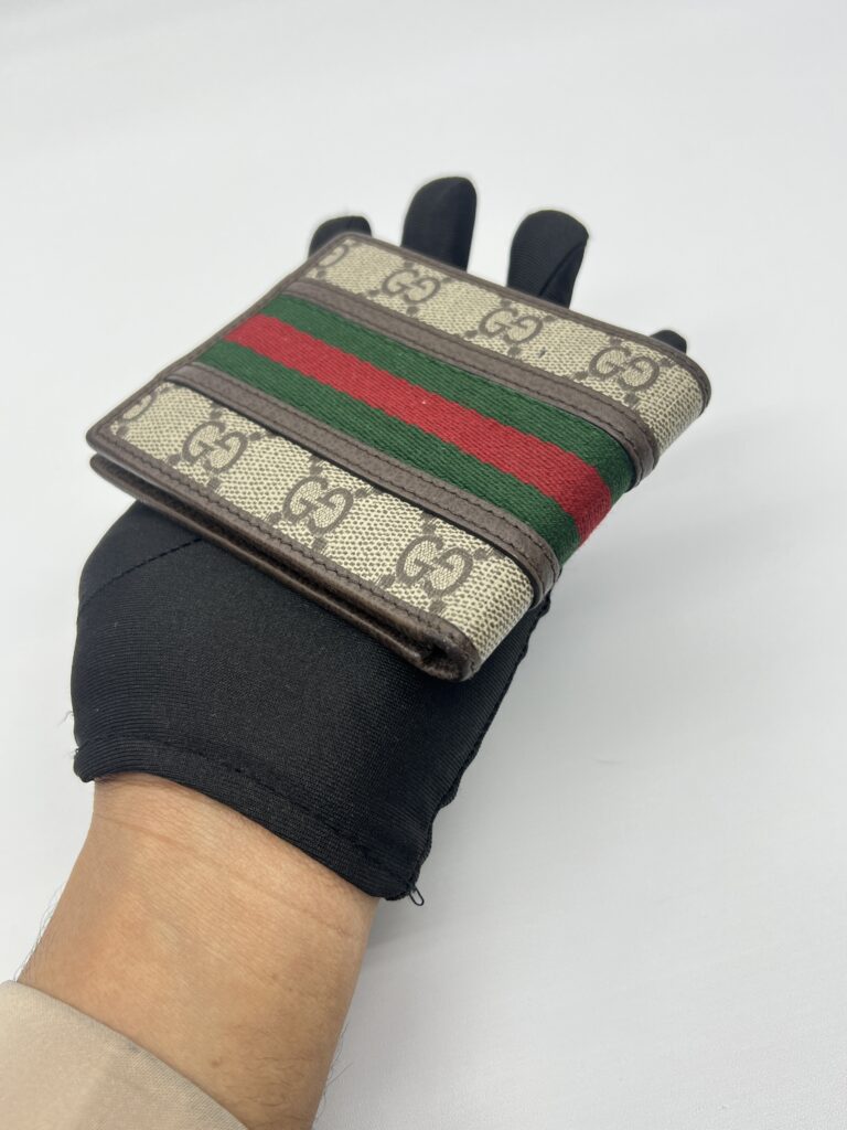 Gucci Ophidia Bifold Wallet GG Supreme Canvas Brown GHW