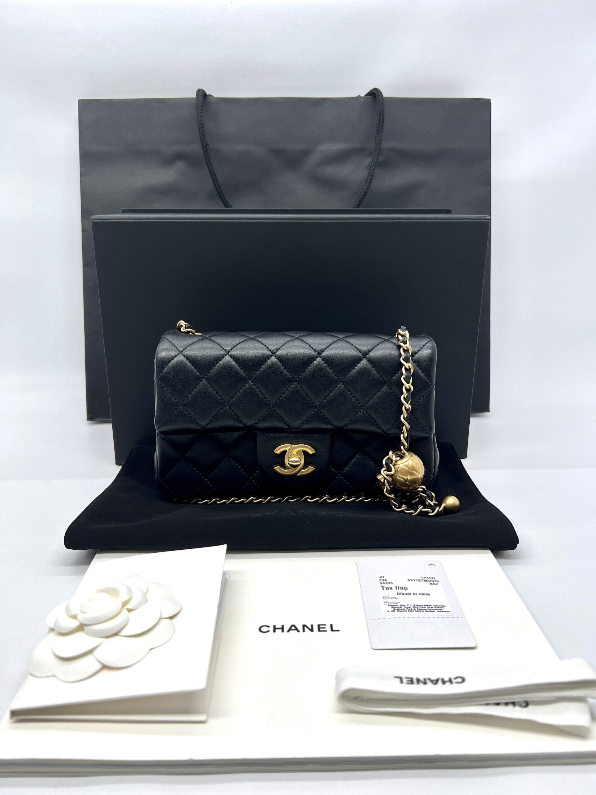 Chanel Mini Rectangular Pearl Lambskin Black GHW