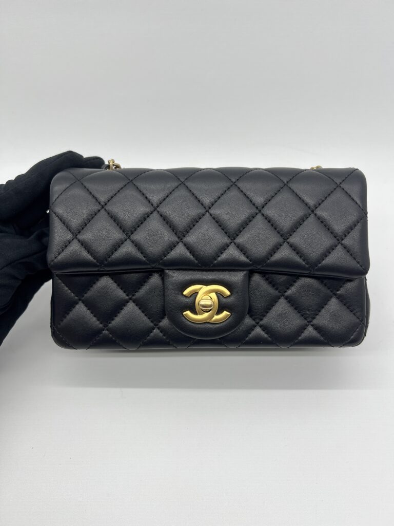 Chanel Mini Rectangular Pearl Lambskin Black GHW