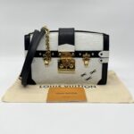 Louis Vuitton Trunk Clutch Epi Black White GHW