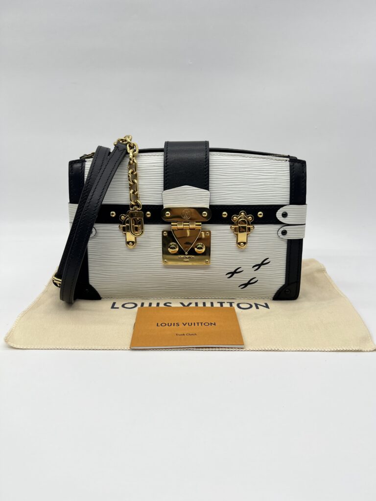 Louis Vuitton Trunk Clutch Epi Black White GHW