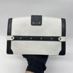 Louis Vuitton Trunk Clutch Epi Black White GHW