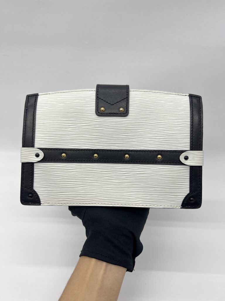 Louis Vuitton Trunk Clutch Epi Black White GHW