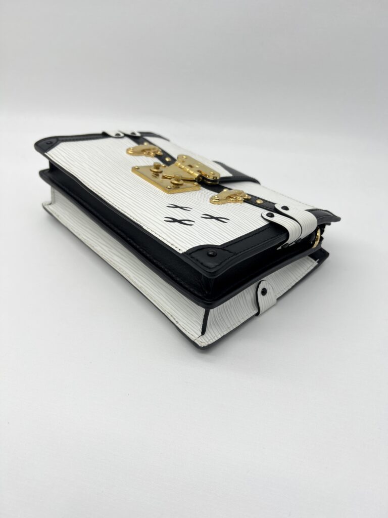 Louis Vuitton Trunk Clutch Epi Black White GHW