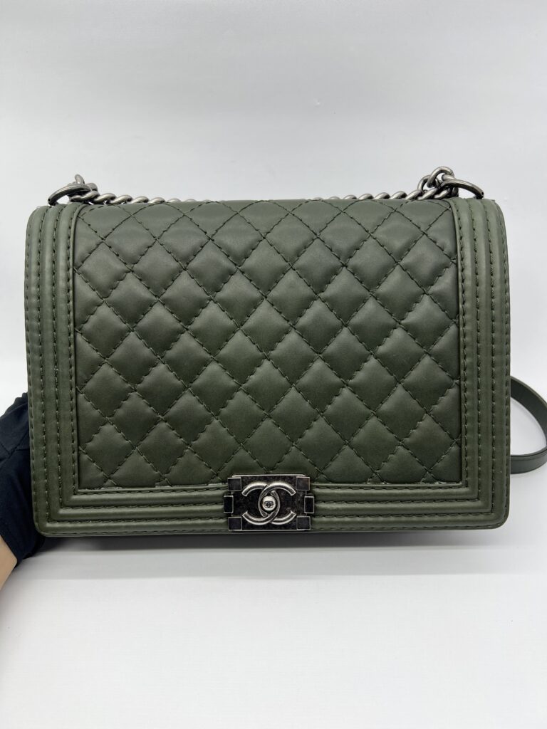 Chanel Boy 30 Lambskin Olive GHW
