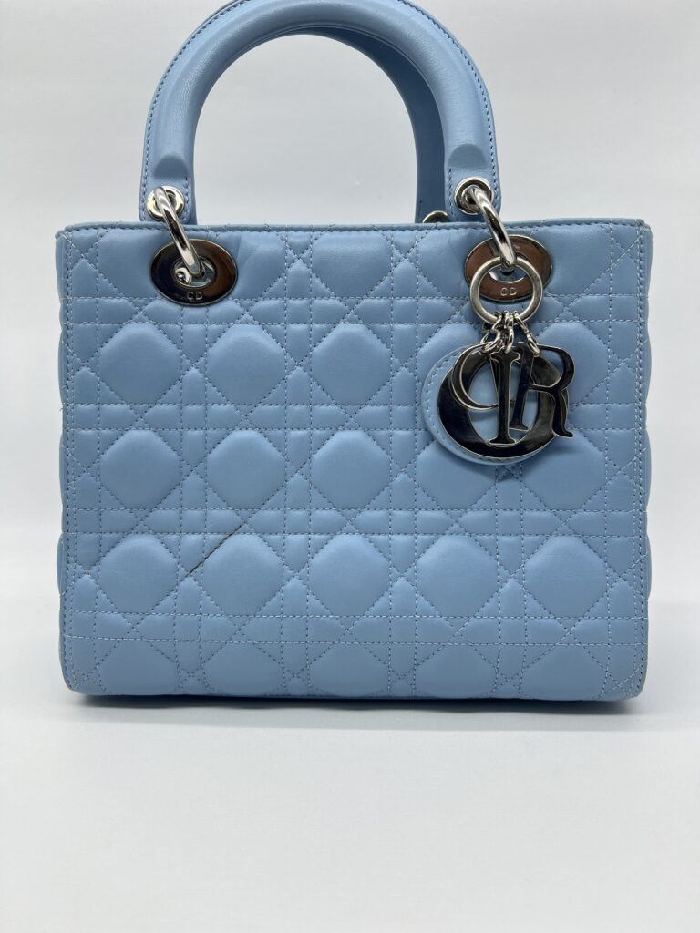 Dior Ladydior Medium Lambskin Blue SHW