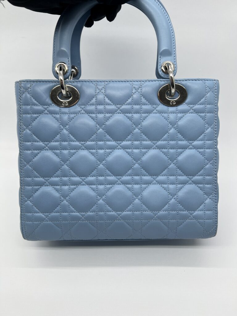 Dior Ladydior Medium Lambskin Blue SHW