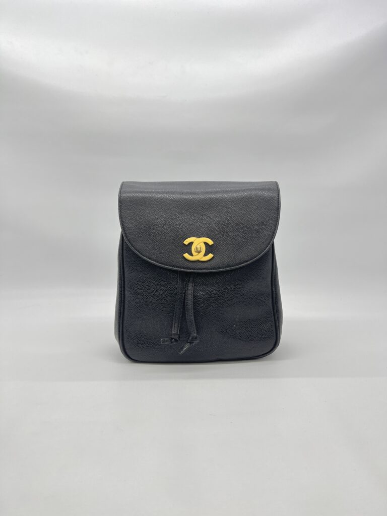 Chanel Vintage CC Backpack Caviar Black GHW