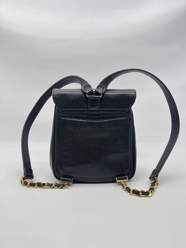 Chanel Vintage CC Backpack Caviar Black GHW