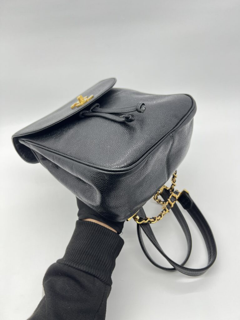 Chanel Vintage CC Backpack Caviar Black GHW