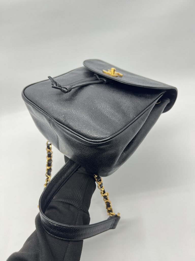 Chanel Vintage CC Backpack Caviar Black GHW