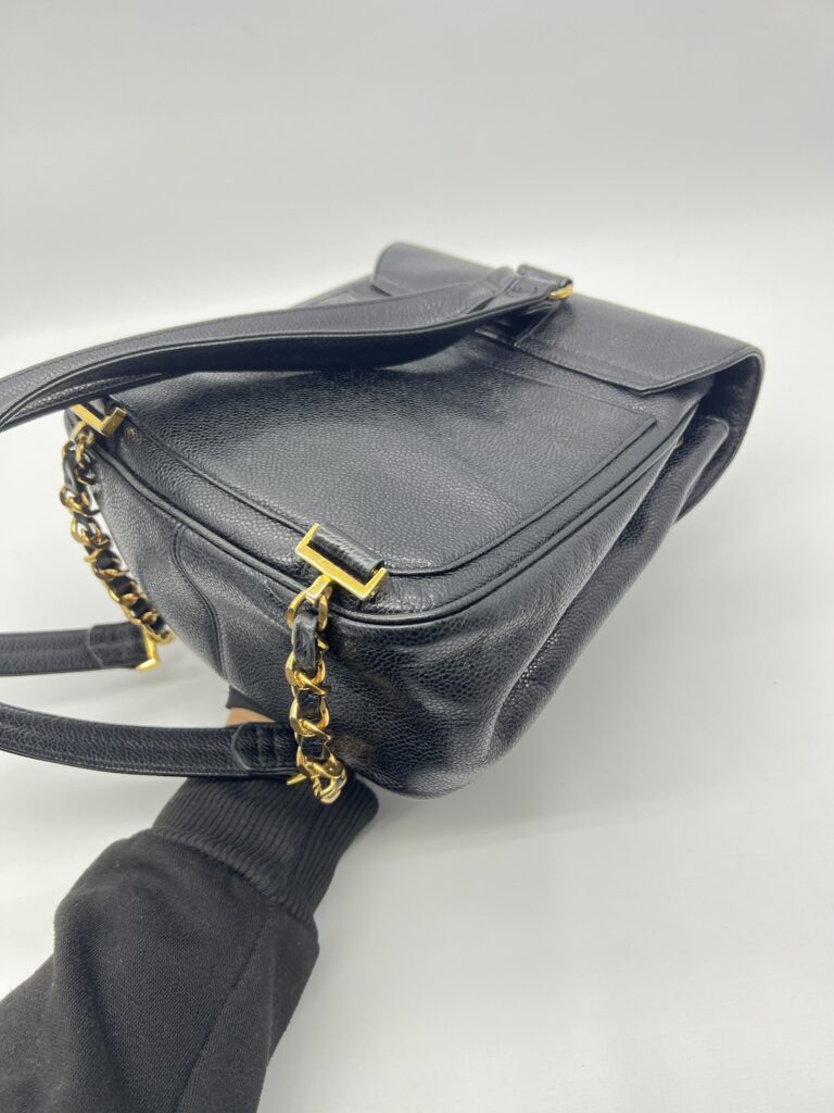 Chanel Vintage CC Backpack Caviar Black GHW