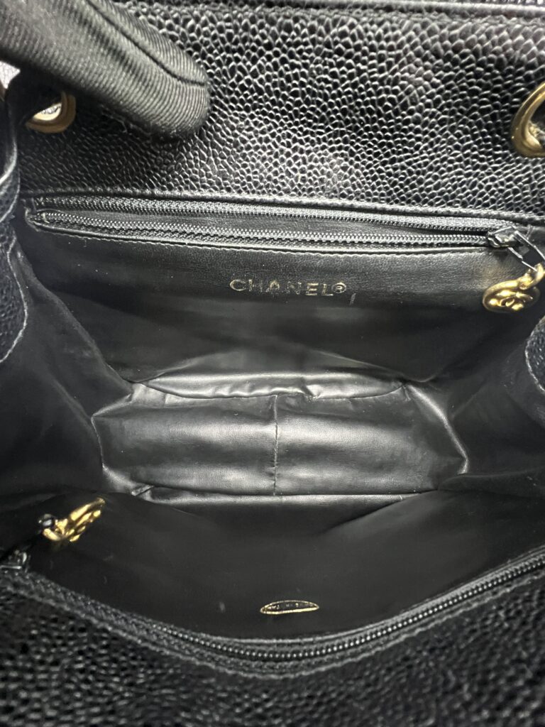 Chanel Vintage CC Backpack Caviar Black GHW