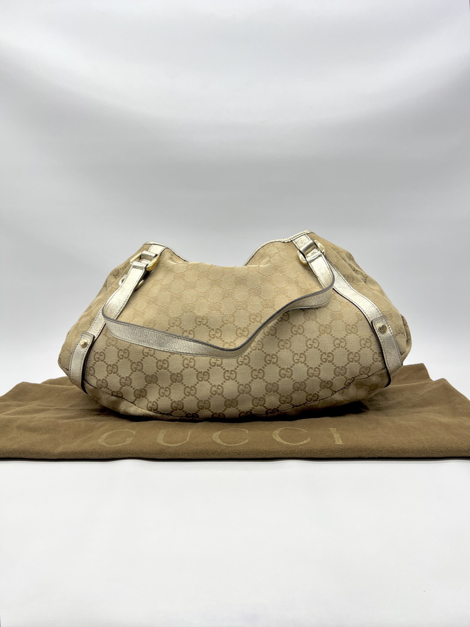 Gucci Abey Tote Bag GG Canvas Gold GHW