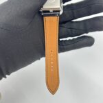 Hermes Cape Cod Automatique Embossed Croco Noir Strap PHW
