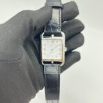 Hermes Cape Cod Automatique Embossed Croco Noir Strap PHW