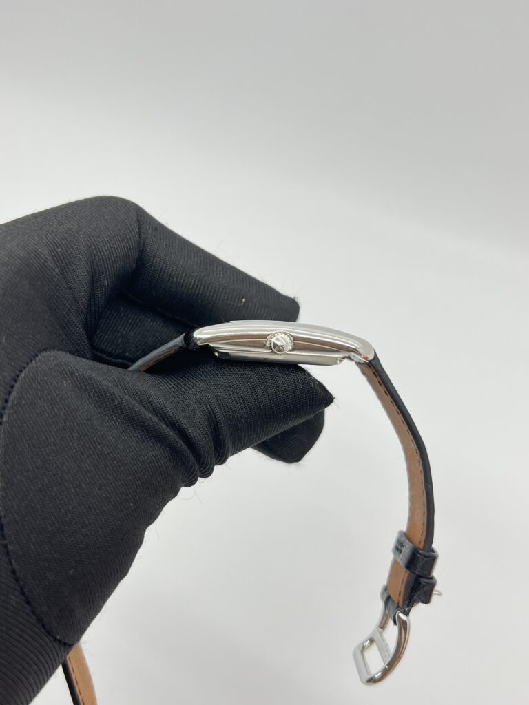 Hermes Cape Cod Automatique Embossed Croco Noir Strap PHW