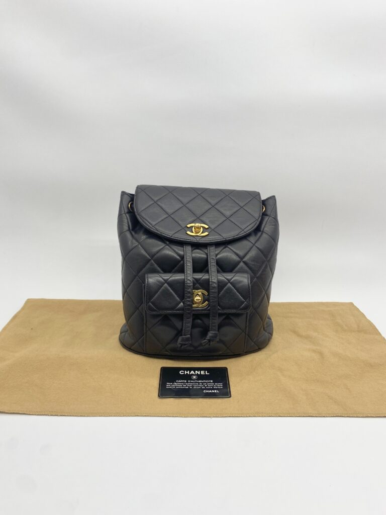 Chanel Vintage Duma Backpack Lambskin Black GHW