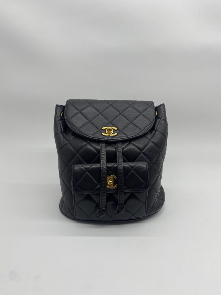 Chanel Vintage Duma Backpack Lambskin Black GHW