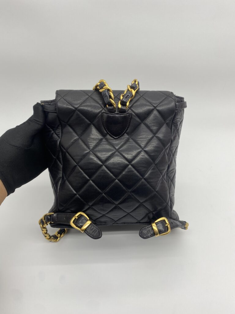 Chanel Vintage Duma Backpack Lambskin Black GHW