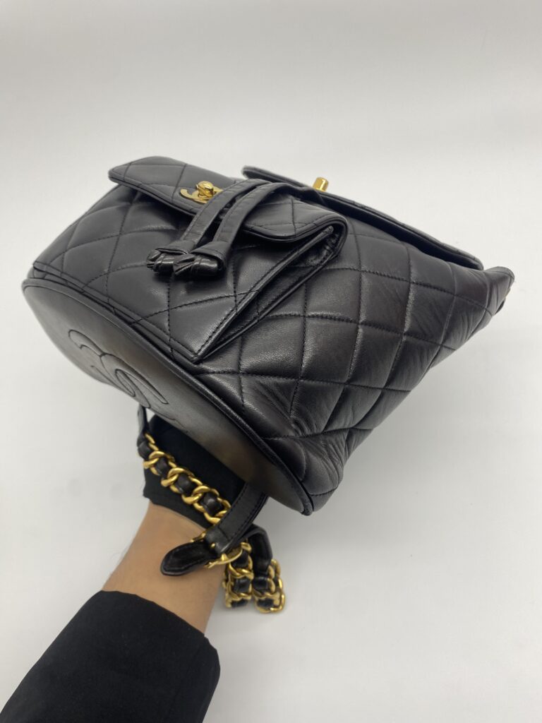 Chanel Vintage Duma Backpack Lambskin Black GHW