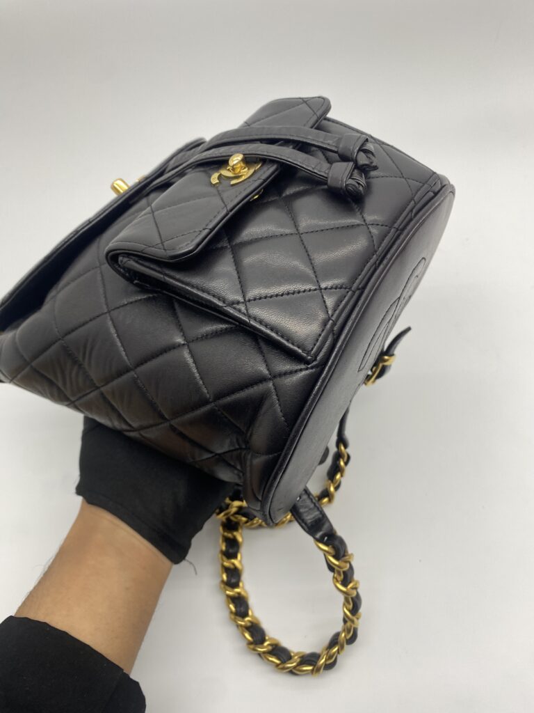 Chanel Vintage Duma Backpack Lambskin Black GHW