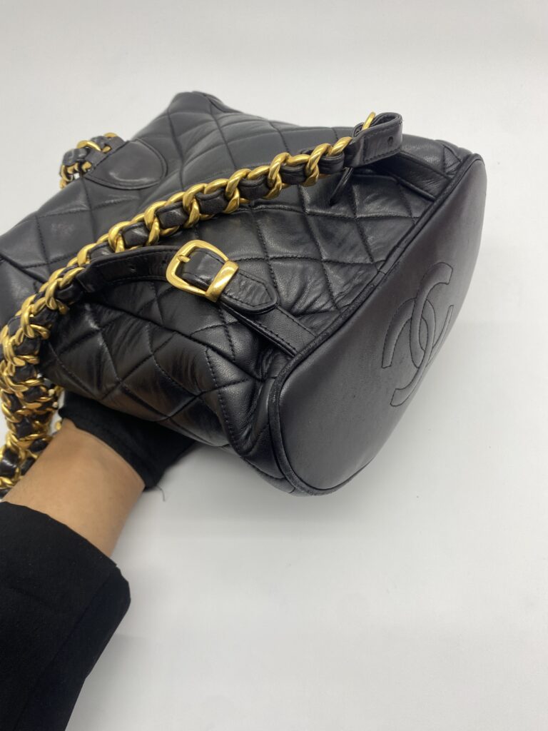 Chanel Vintage Duma Backpack Lambskin Black GHW