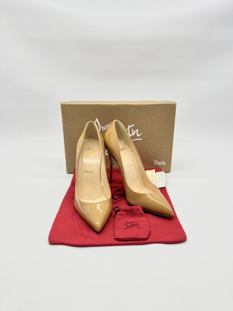 Christian Louboutin Pigalle Pump Heels Patent Nude