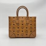 MCM Munchel Small Tote Visetos Canvas Cognac
