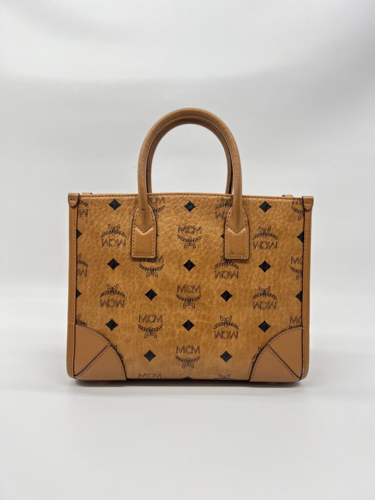 MCM Munchel Small Tote Visetos Canvas Cognac