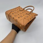 MCM Munchel Small Tote Visetos Canvas Cognac