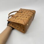 MCM Munchel Small Tote Visetos Canvas Cognac