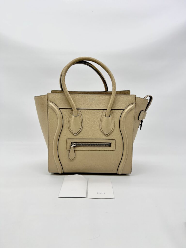 Celine Micro Luggage Taupe SHW