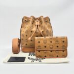 MCM Dessau Drawstring Visetos Canvas Cognac