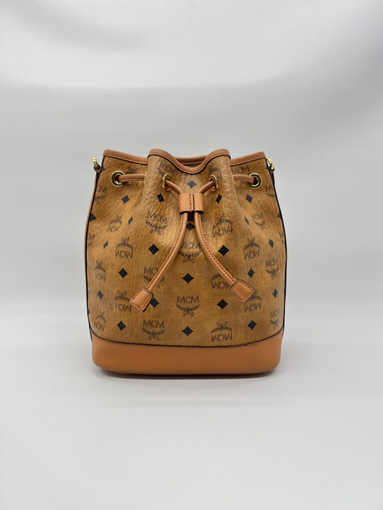 MCM Dessau Drawstring Visetos Canvas Cognac