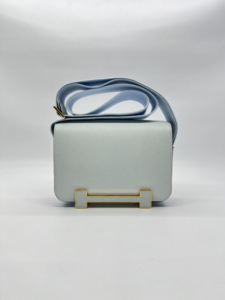 Hermes Geta Chevre Bleu Brume GHW